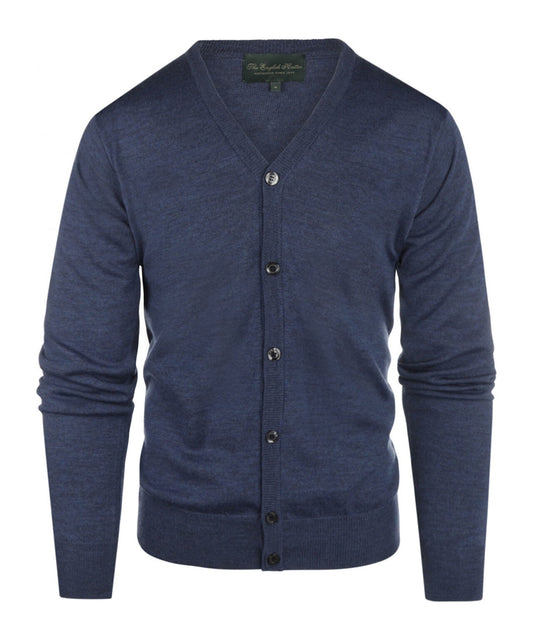 Button Vest fine Merino wool | Light Indigo