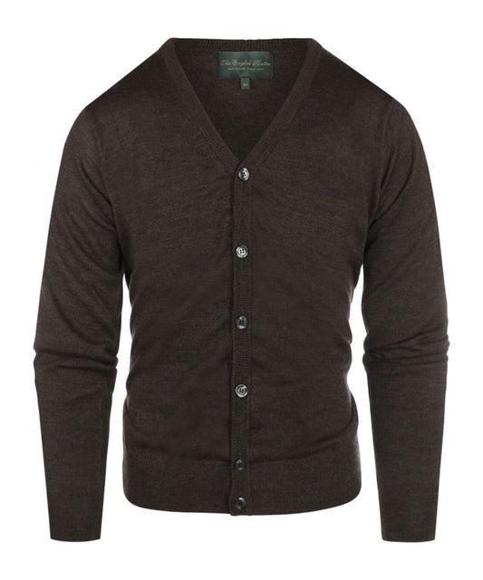 Button Vest fine Merino wool | Dark Brown