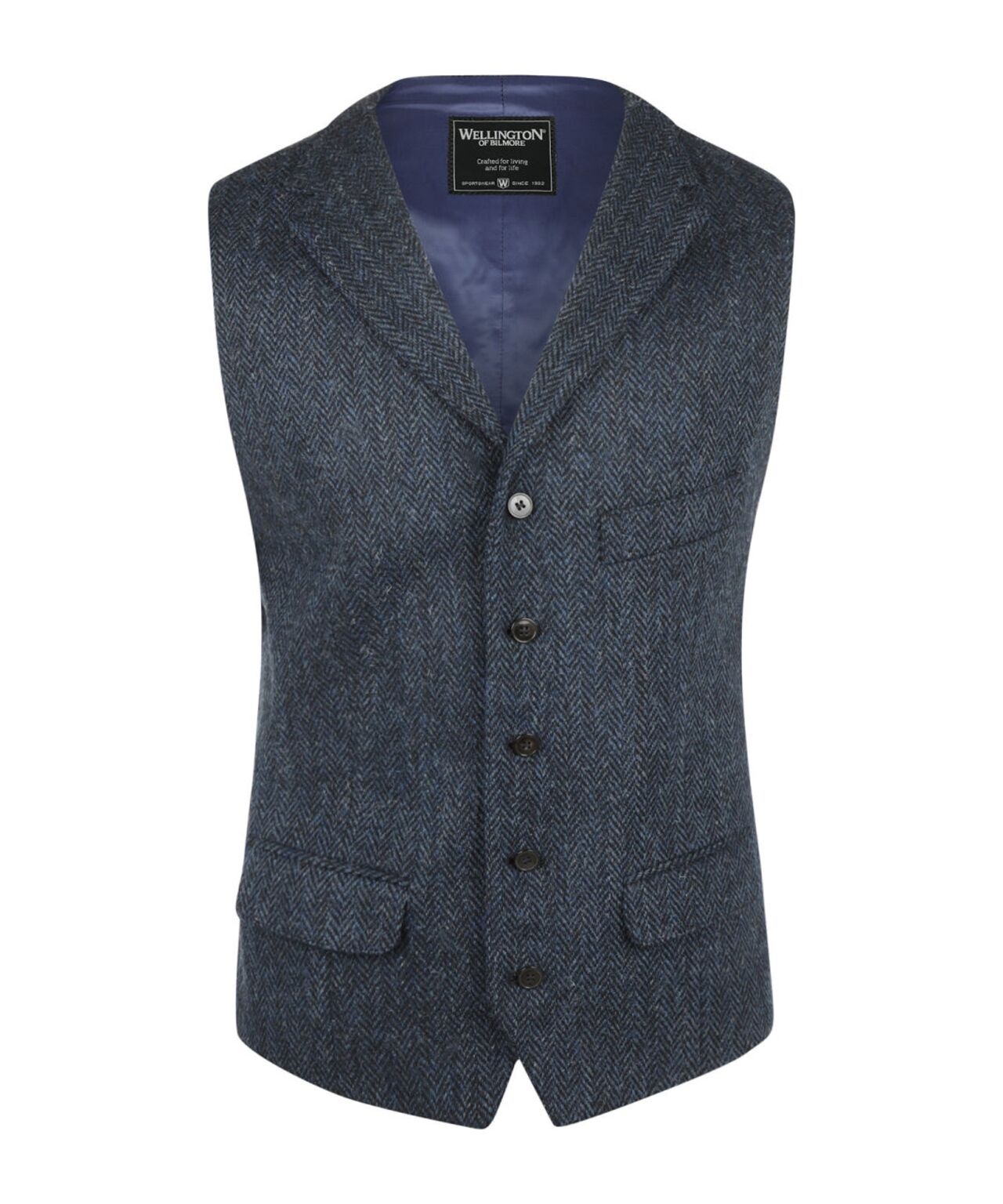 Harris Tweed Gilet | Blue