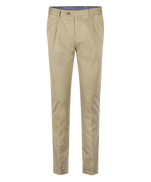 Pantalon Blackpool Bandplooi met Omslag | Bruin