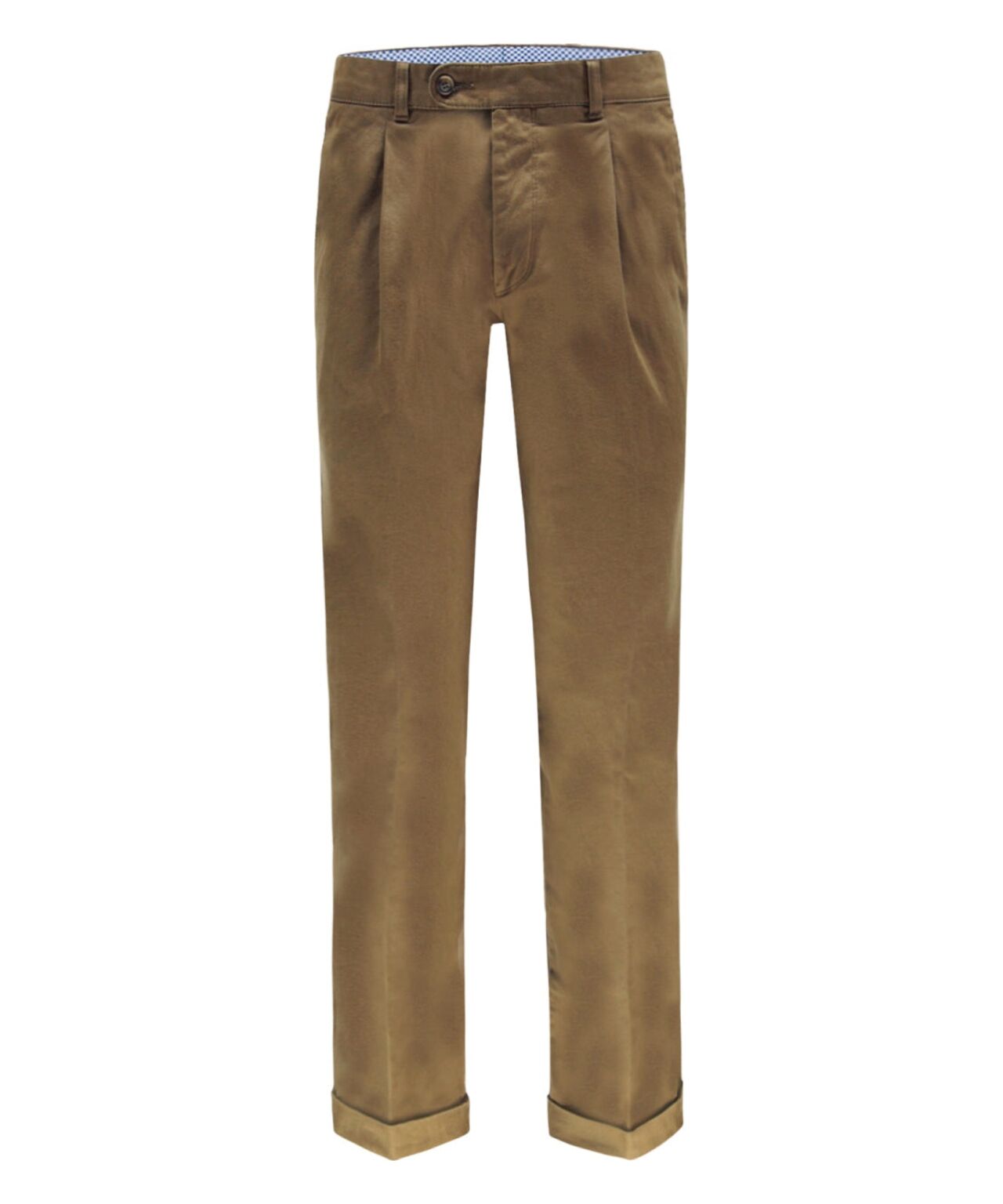 Blackpool Trousers Pleated with Turn-Up | Brown