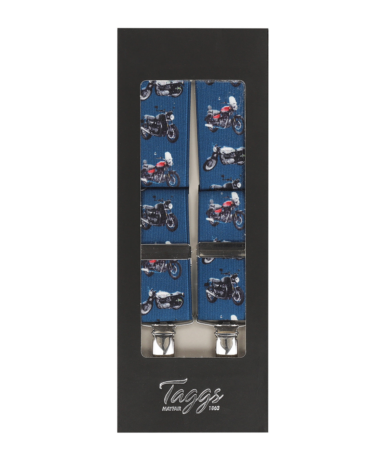 Elastic Braces with Clips | Blue