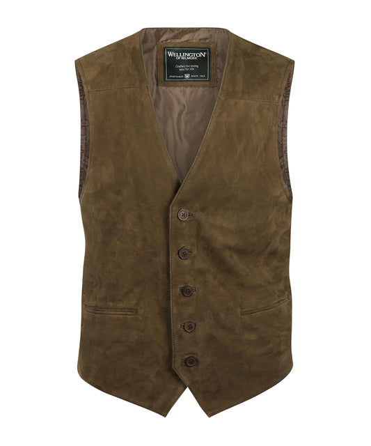 Gilet Leer | Olijf