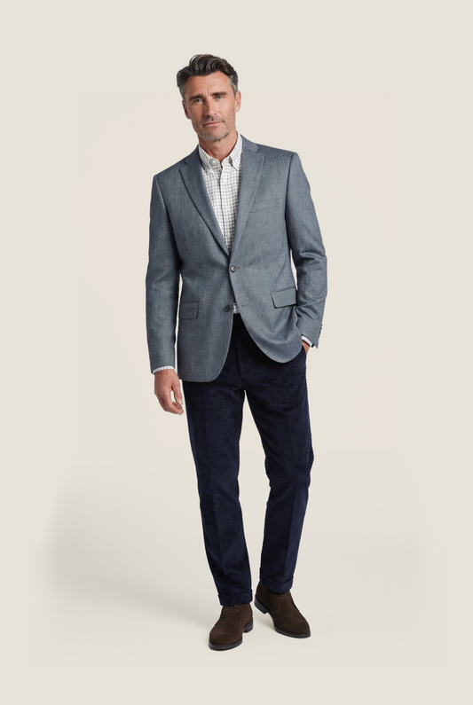 Zijden Colbert | Blauw Grijs