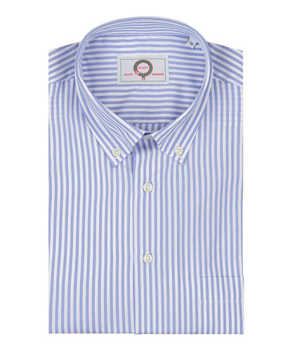 Shirt Button Down | Mid Blauw Streep