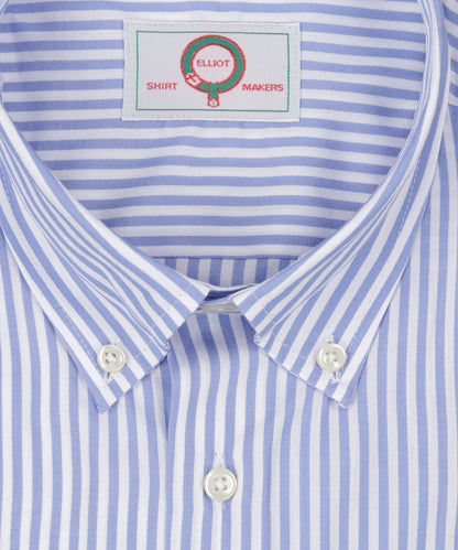 Shirt Button Down | Mid Blauw Streep