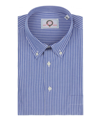 Shirt Button Down | Donker Blauw Streep Fijn