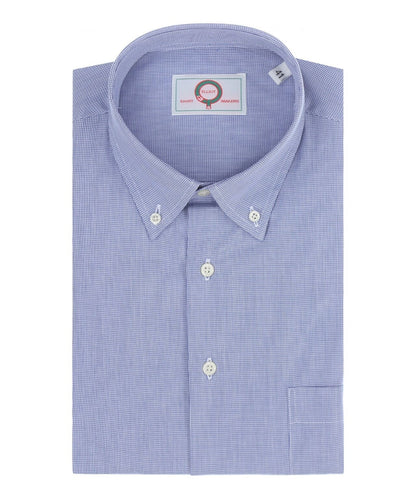 Shirt Button Down | Donker Blauw Ruit Micro
