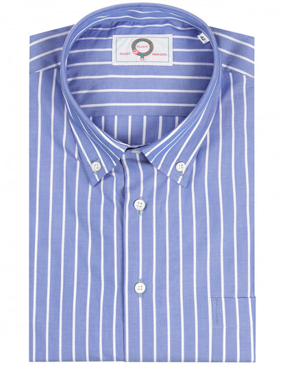 Shirt Button Down | Blauw Wit Streep Fijn