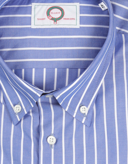 Shirt Button Down | Blauw Wit Streep Fijn