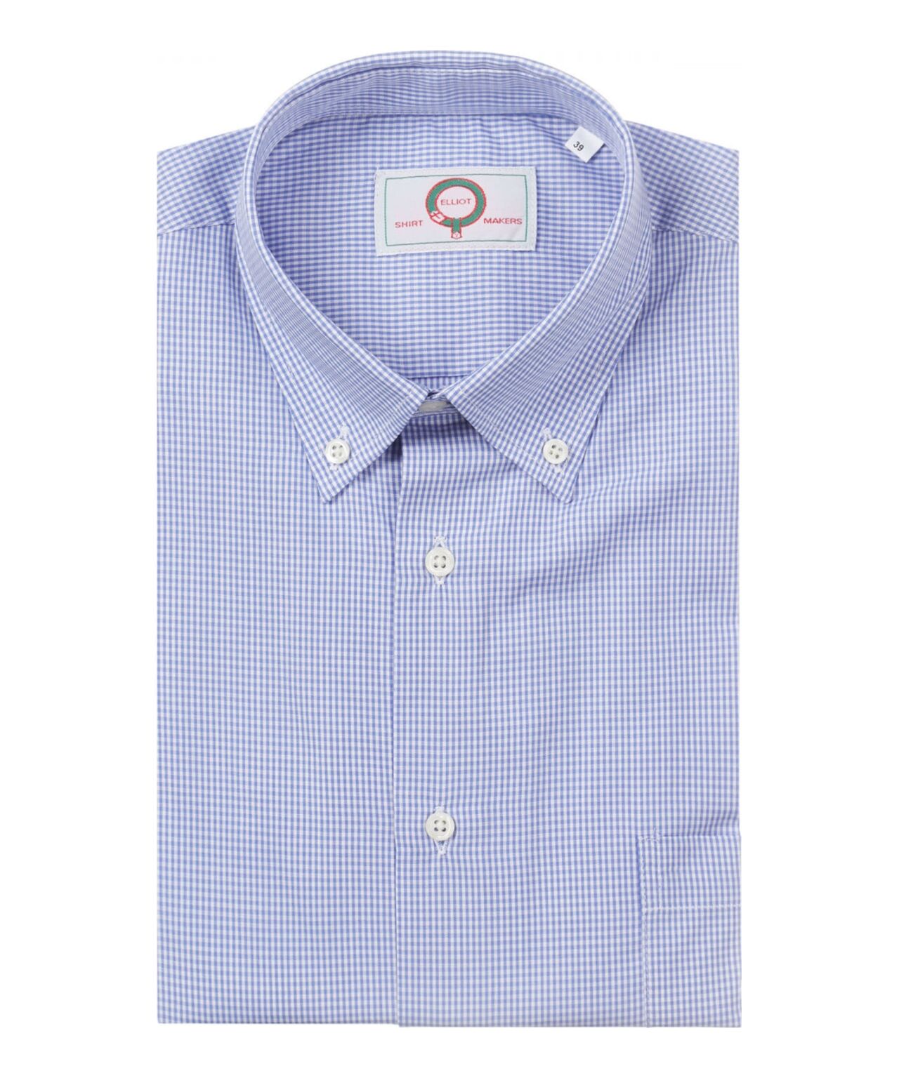Shirt Button Down | Blauw Ruit Micro