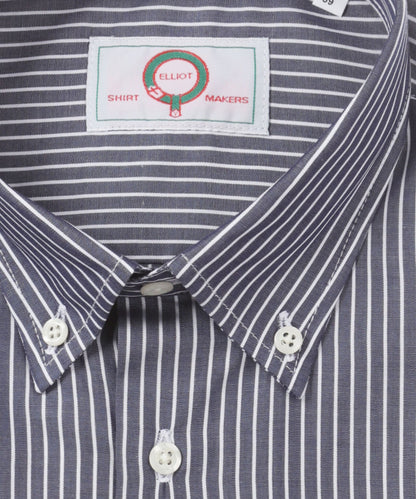 Shirt Button Down | Blauw Grijs Streep