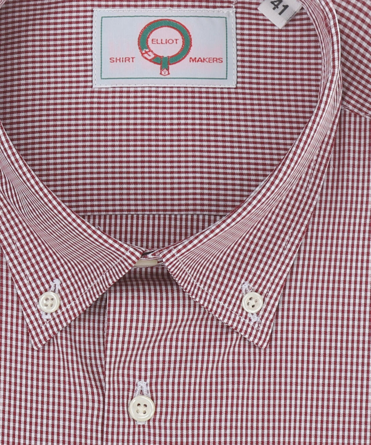 Shirt Button Down | Donker Rood Ruit Fijn