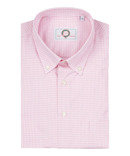 Shirt Button Down | Roze Ruit Fijn