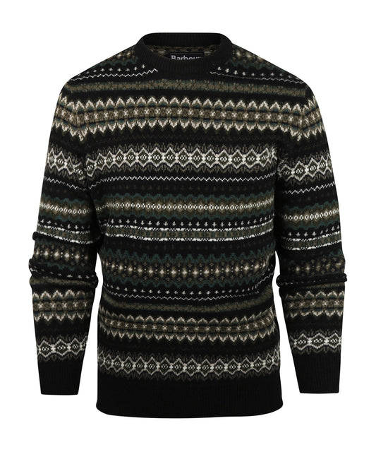 Barbour Fairisle Pullover mit Rundhalsausschnitt | Schwarz