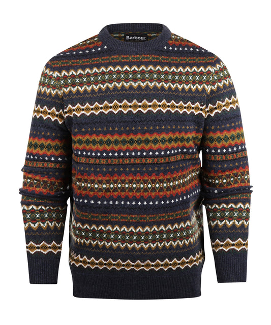 Barbour Fairisle Pullover mit Rundhalsausschnitt | Marineblau