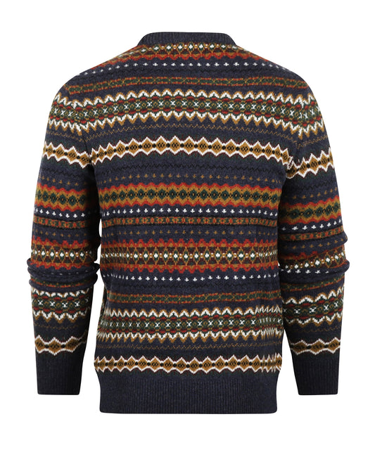 Barbour Fairisle Pullover mit Rundhalsausschnitt | Marineblau