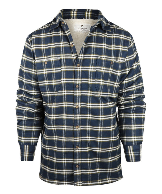 Fleece Lined Shirt | Donkerblauw/Groene ruit
