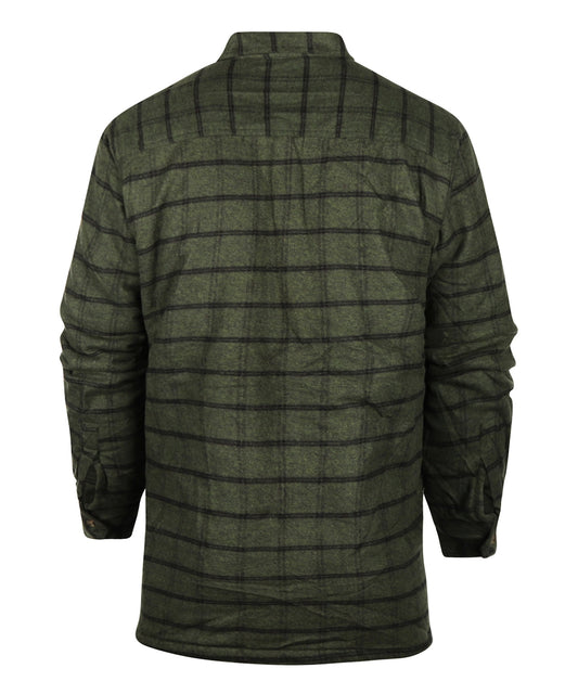 Fleece Lined Shirt | Groen melange/Zwarte ruit
