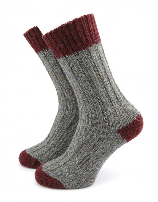 Flecks Sock | Grijs Bordeaux