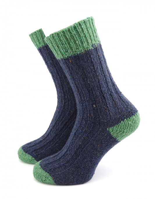 Flecks Sock | Donker Blauw Groen