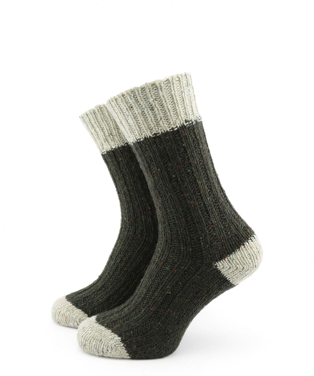 Flecks Sock | Donker Groen Ecru