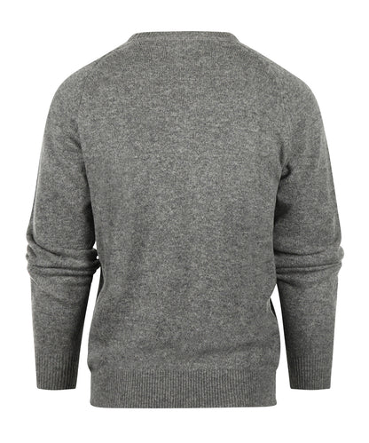 Klassischer Lammwollpullover mit V-Ausschnitt | Grau