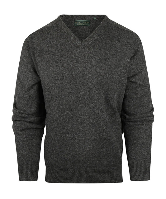 Lamswol V-Hals Pullover | Charcoal