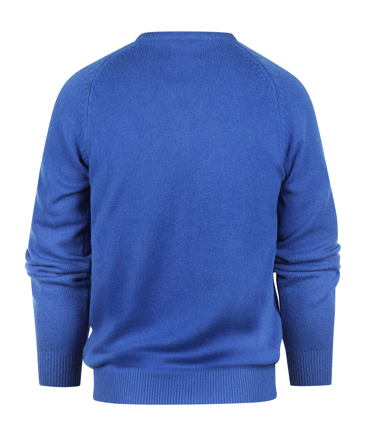Klassischer Lammwollpullover mit V-Ausschnitt | Blau