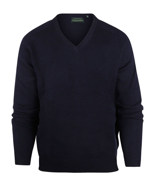 Lamswol V-Hals Pullover | Navy