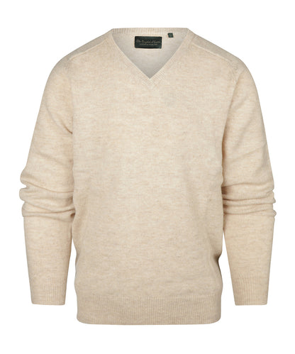 Lamswol V-Hals Pullover | Lichtbeige