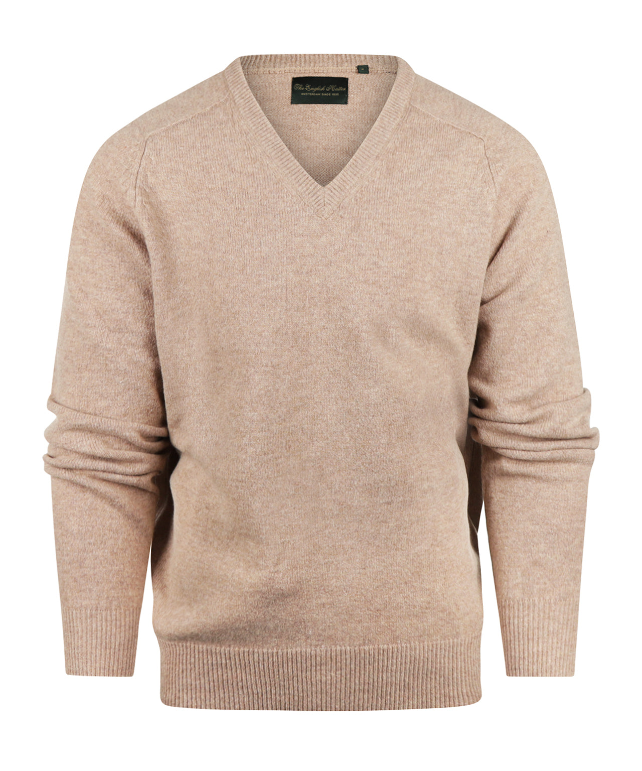 Klassischer Lammwollpullover mit V-Ausschnitt | Braun