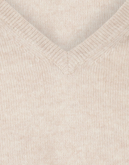 Pullover klassiek Lamswol v-hals | Bruin