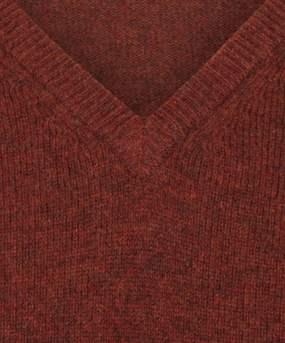 Classic Lambswool v-neck sweater | Red