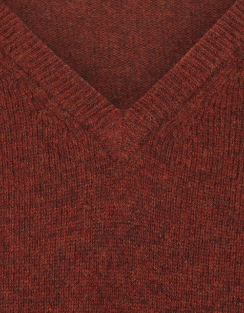 Pullover klassiek Lamswol v-hals | Rood