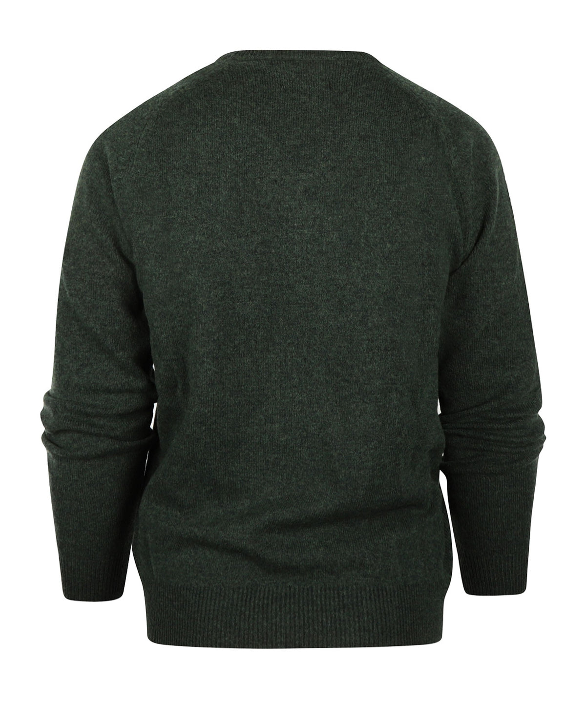 Lamswol V-Hals Pullover | Donker Groen Melange