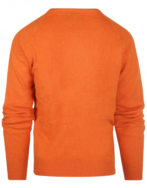 Pullover klassiek Lamswol v-hals | Oranje