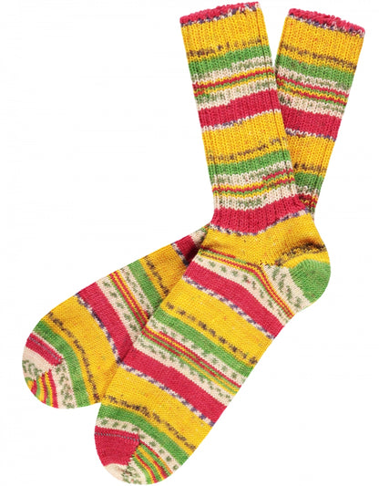 Fairisle Sok | Geel Rood Multi