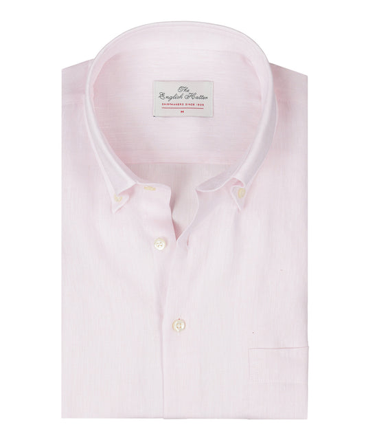 Shirt linen long sleeves | Pink