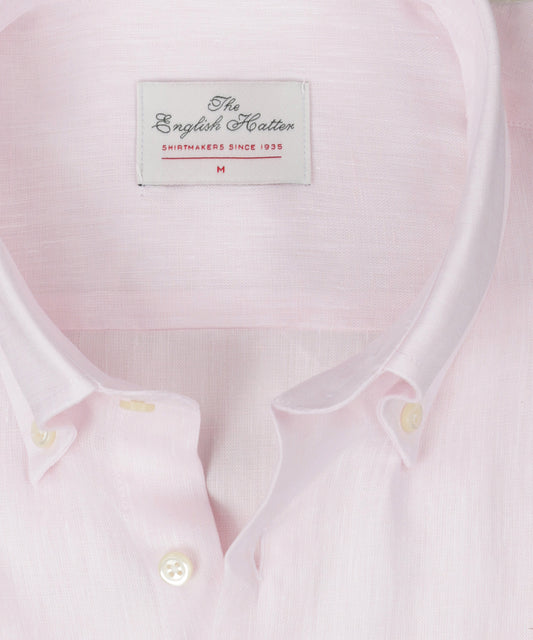 Shirt linen long sleeves | Pink