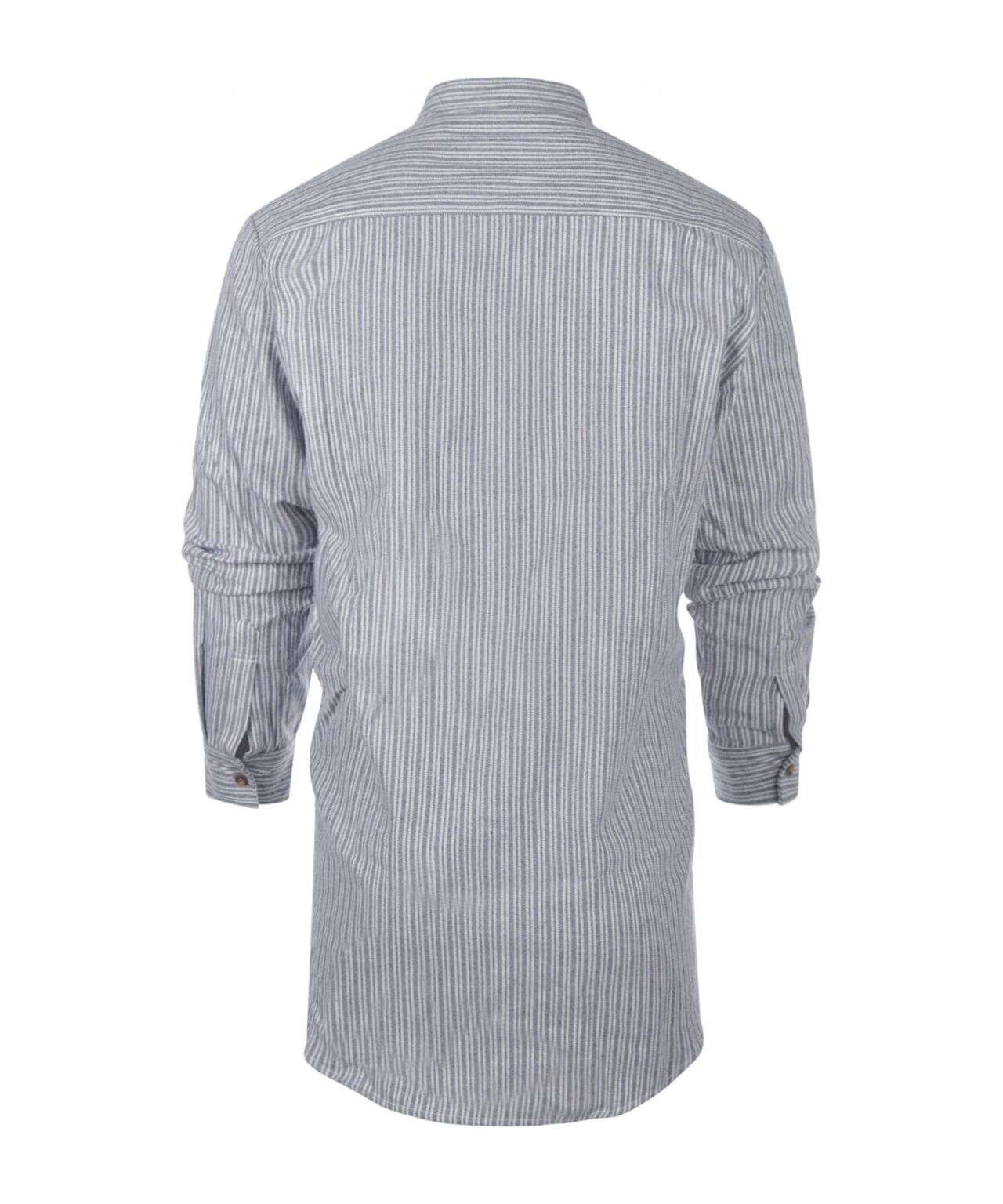 Grandfather Shirt | Grijs/Lichtgrijs streep