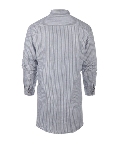 Grandfather Shirt | Grijs/Lichtgrijs streep