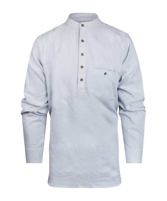 Grandfather Shirt | Lichtblauw/Wit streep