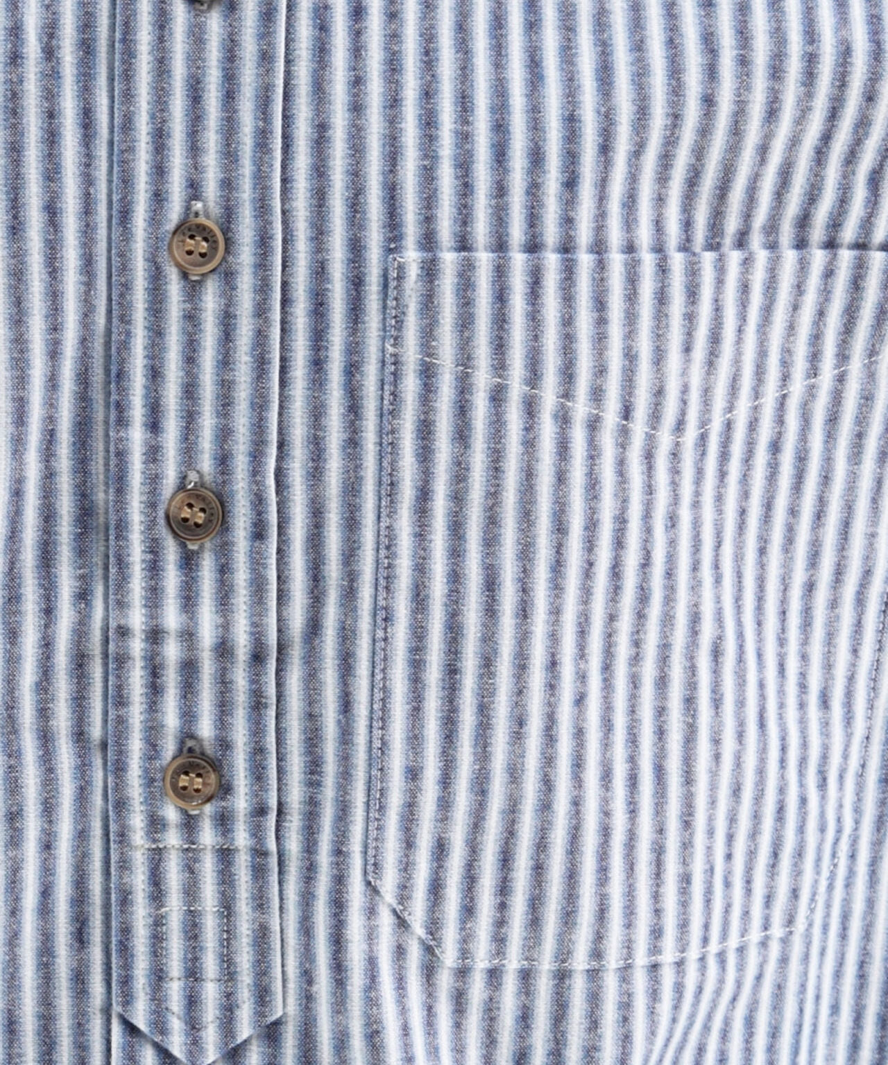 Grandfather Shirt | Navy/Wit streep