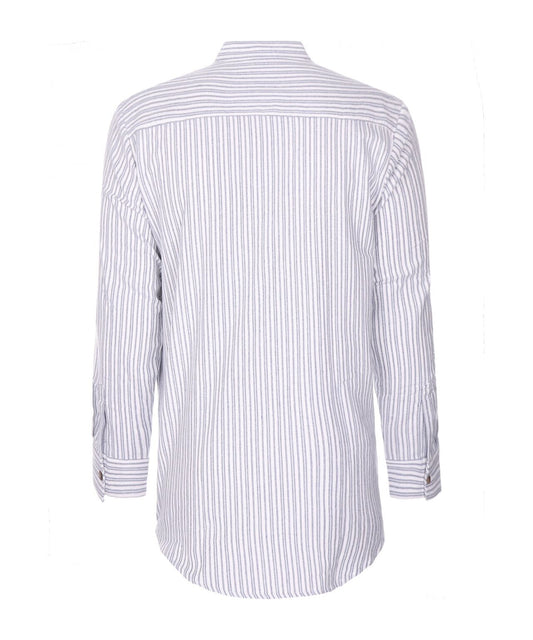 Grandfather Shirt | Wit/Blauw streep