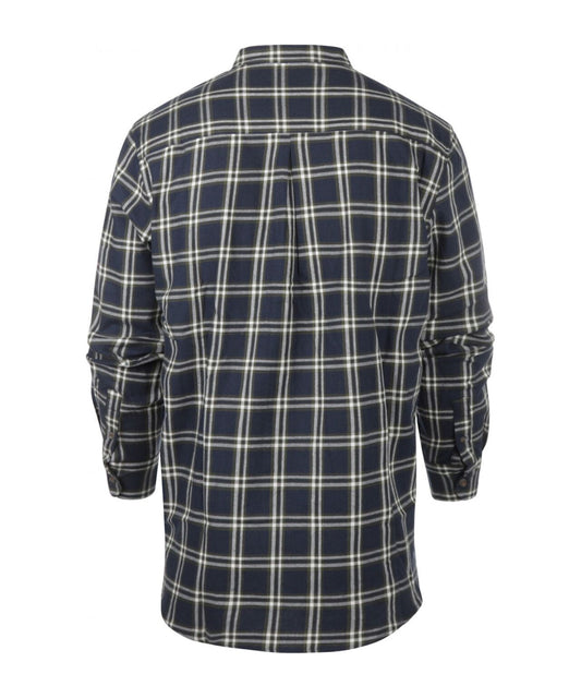 Grandfather Shirt | Navy/Groen/Wit streep