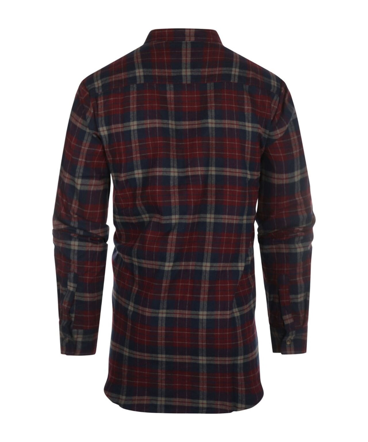 Grandfather Shirt | Navy/Rood/Beige ruit
