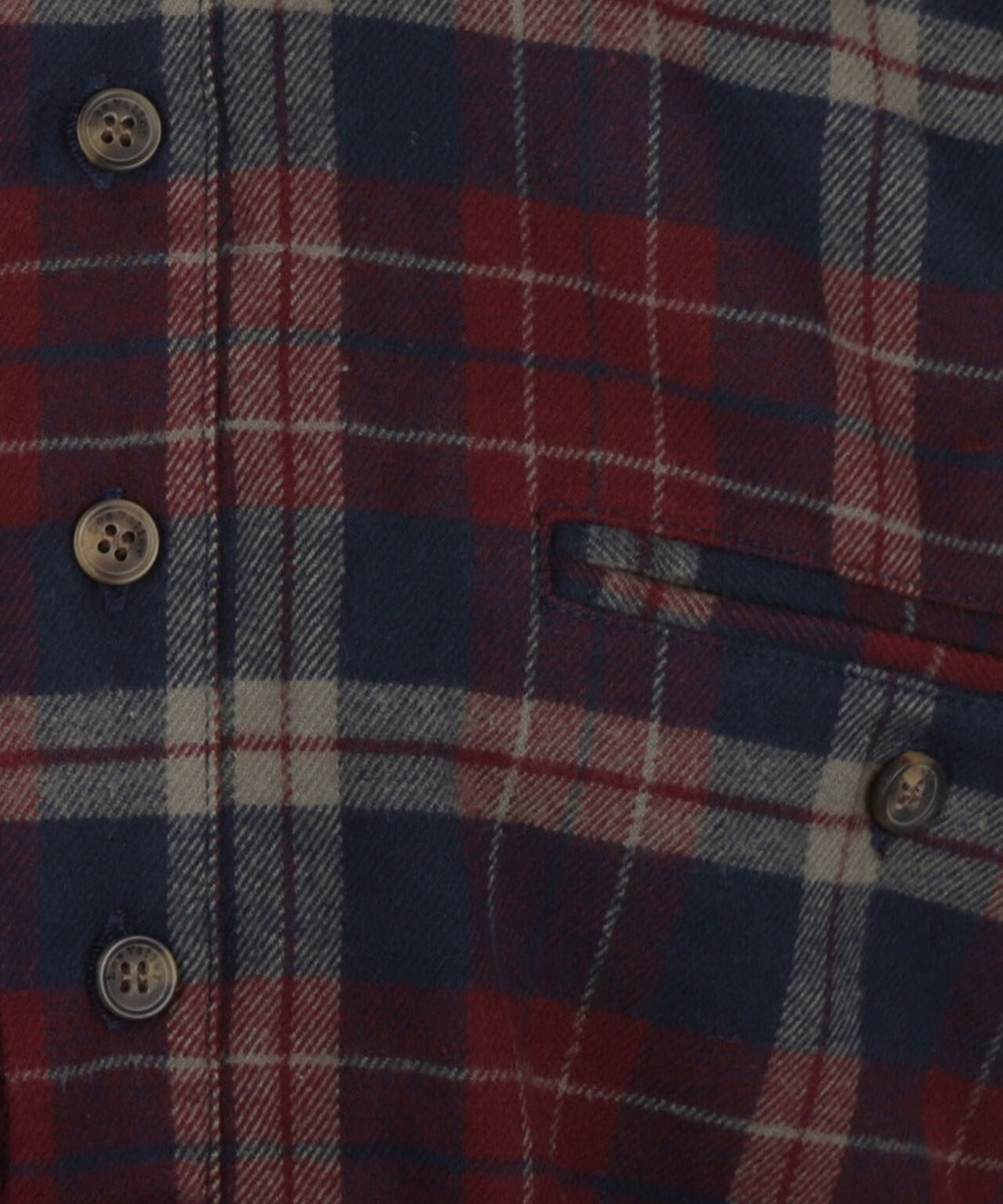 Grandfather Shirt | Navy/Rood/Beige ruit