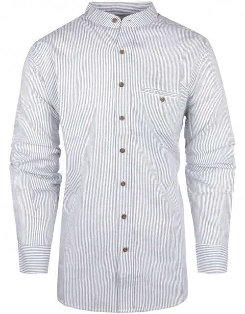 Overhemd Grandfather Shirt linnen | Blauw