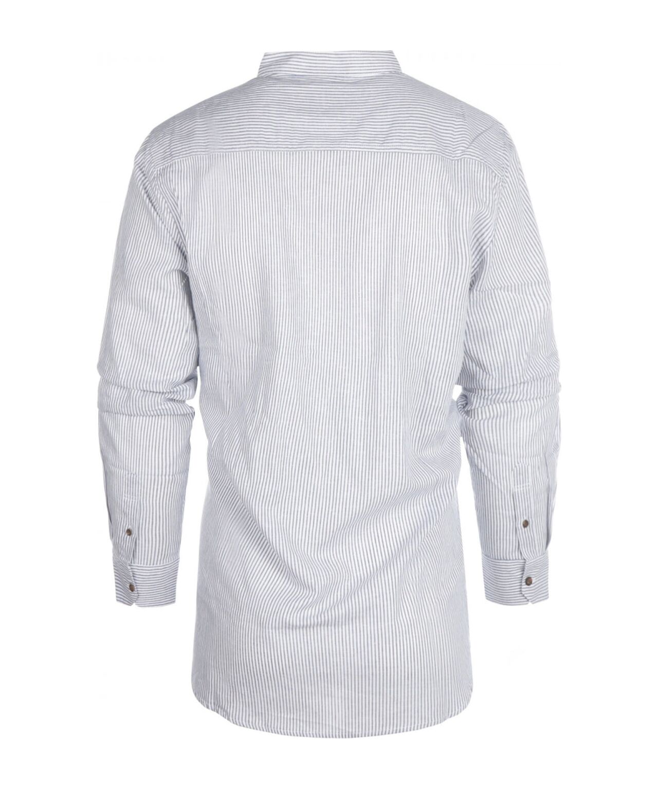 Linnen Shirt | Lichtblauw/Wit mini streep verticaal